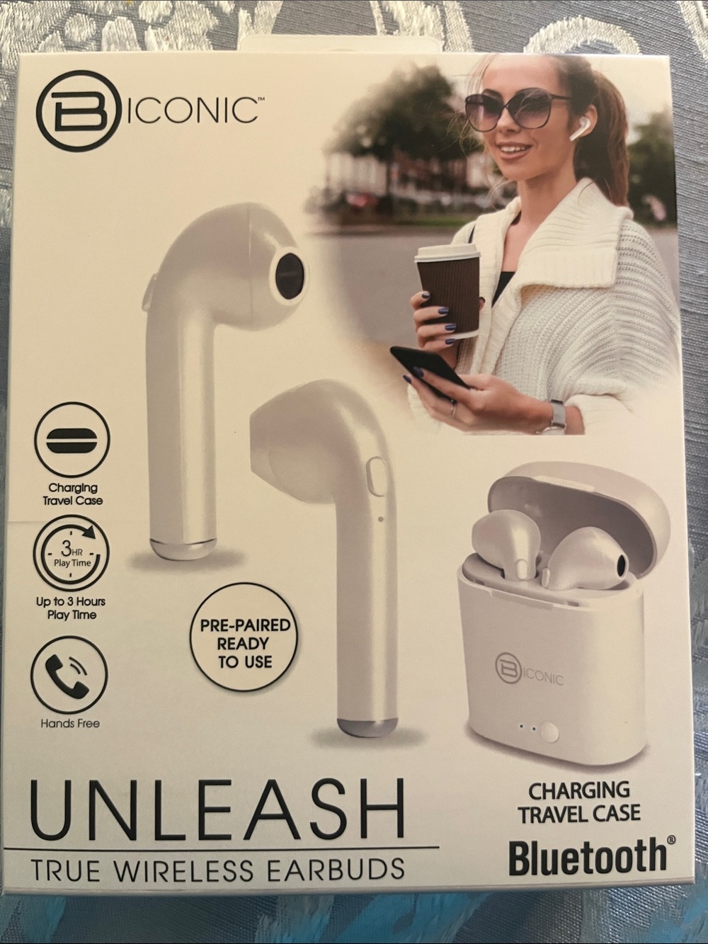 B Iconic White True Wireless Earbuds with Charging Case